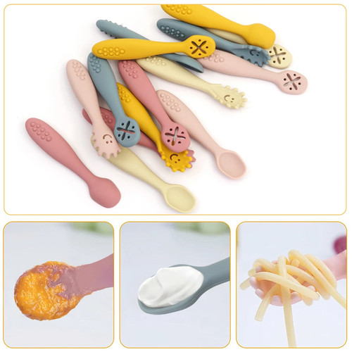 3pcs silicone spoon fork - spoon,