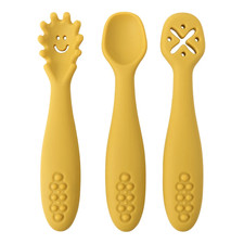 3PCS Baby Silicone Spoon Fork
