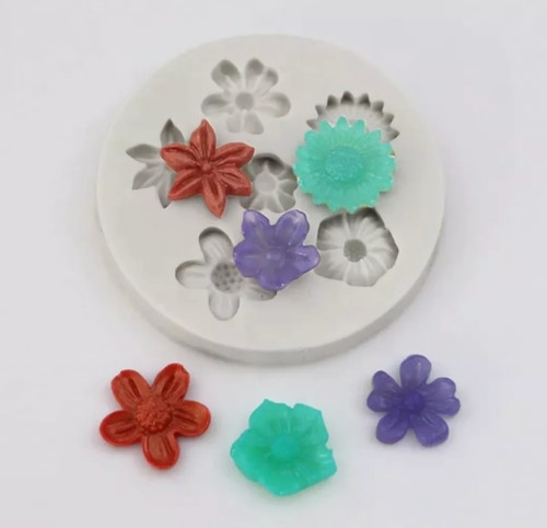 Flowers silicone fondant mould - silicone,