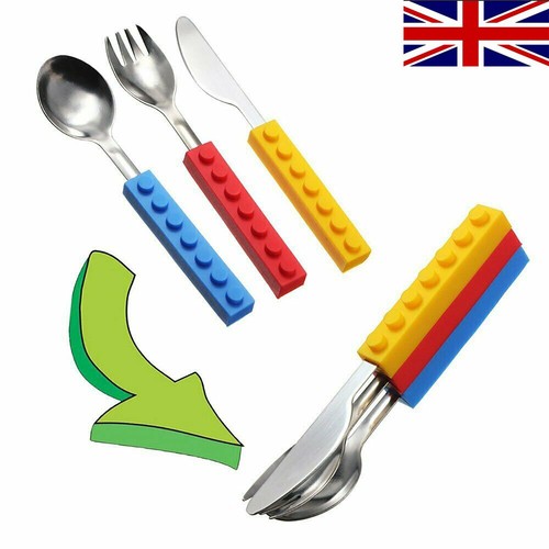 Silicone building block spoon - block,
