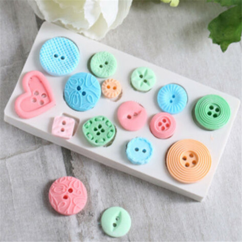 Button silicone fondant - button,