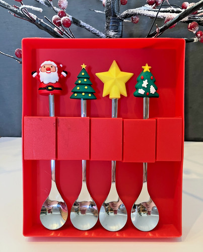 Piece christmas spoon gift - 4-piece,