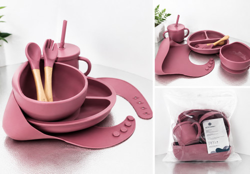 Silicone baby feeding - , set