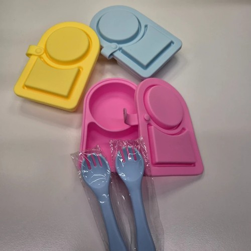 Pack baby silicone plate - silicone,
