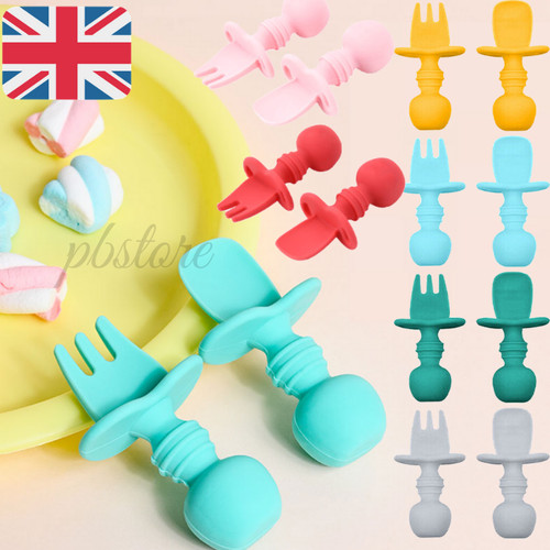 Baby silicone spoon fork - silicone, &