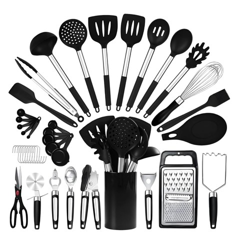 40pc silicone kitchen utensils - silicone,
