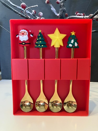 Piece christmas spoon gift - 4-piece,